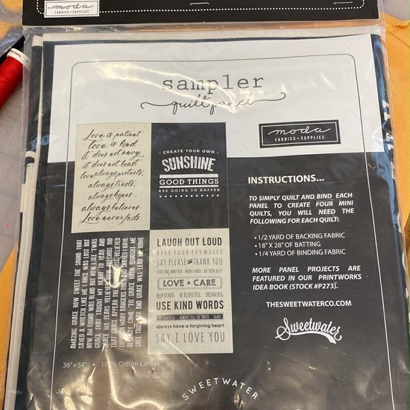 Moda Black and White Sampler Quilt Panel - Picture 1 of 2